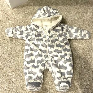 Cutest coziest little warm footie zip up one piece for Newborn!
